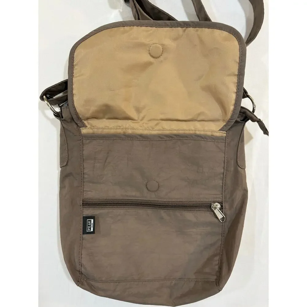 EUC Brown Peak Crossbody Purse Travel Lightweight Compact Bag